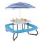 Kids Outdoor Play Table with Collapsible Umbrella and Heavy-Duty Metal Frame